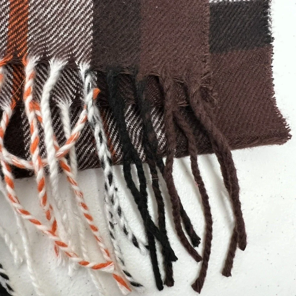 Cashmere Scarf Soft Luxurious Classic Multicolor Plaid Fringe Made Scotland Cozy